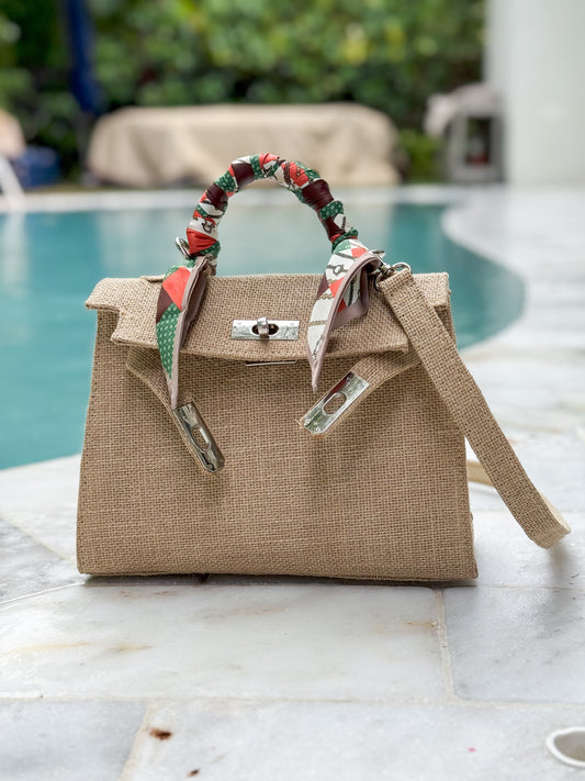 Mini Kelly Burlap Bag