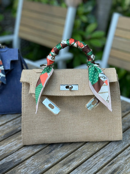 Mini Kelly Burlap Bag