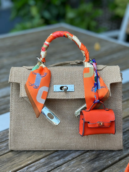 Mini Kelly Burlap Bag